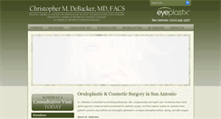 Desktop Screenshot of debackercosmeticsurgery.com